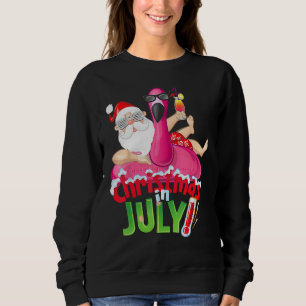 Christmas in July  Summer Flamingo Float Xmas 2 Sweatshirt