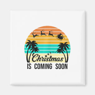 Christmas In July Summer Funny Santa Design On The Magnet