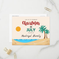 Christmas in July Summer Party Invitation Postcard