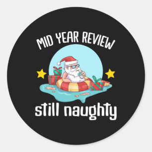 Christmas In July Summer Santa Claus Beach Hawaii Classic Round Sticker