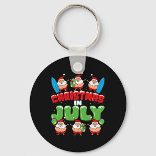 Christmas In July Summer Santa Costume Xmas Party Key Ring