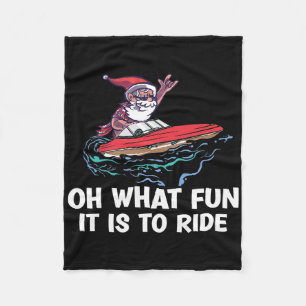 Christmas In July Summer Santa On Beach Boating  Fleece Blanket