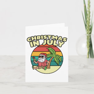 Christmas In July Summer Santa Vintage Xmas Men Wo Card