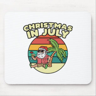 Christmas In July Summer Santa Vintage Xmas Men Wo Mouse Pad