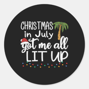 Christmas In July Summer Xmas Decoration Men Women Classic Round Sticker