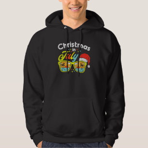 Christmas In July Sunglasses Santa Beach Summer Su Hoodie