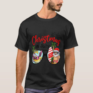 Christmas in july sunglasses santa flamingo summer T-Shirt