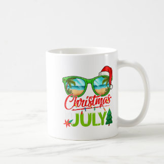 Christmas In July Sunglasses Santa Hat Summer Beac Coffee Mug