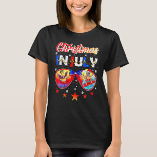 Christmas In July Sunglasses Santa Surfing Cute Su T-Shirt