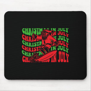 Christmas In July Surfing Funny Groovy Surfing San Mouse Pad