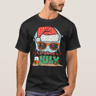 Christmas In July T  Funny Santa Summer Beach Vaca T-Shirt