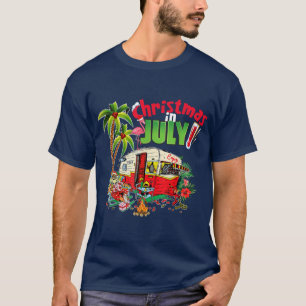 Christmas in July T Funny Santa Summer Camping T-Shirt