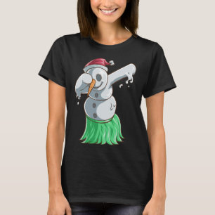Christmas In July T Shirt Dabbing Snowman Hawaiian