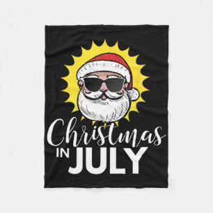 Christmas In July T Shirt - Santa Sungles Fleece Blanket