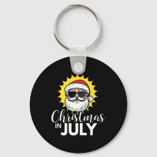 Christmas In July T Shirt - Santa Sungles  Key Ring