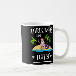Christmas In July T Shirt Summer Funny Santa On A Coffee Mug