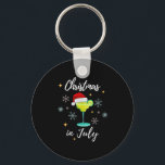 Christmas In July Tail Santa Hat Summer Women Men  Key Ring<br><div class="desc">Christmas In July Tail Santa Hat Summer Women Men V-neck</div>