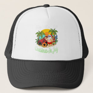 Christmas In July Tee Funny Santa Summer Beach Trucker Hat