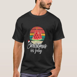 Christmas In July Tee Funny Watermelon Christmas H