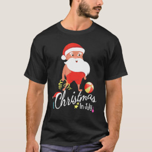 Christmas In July Tee Santa Summer Beach Vacation 