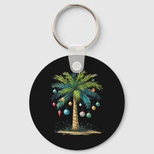 Christmas In July Tropical Christmas Beach Palm Tr Key Ring