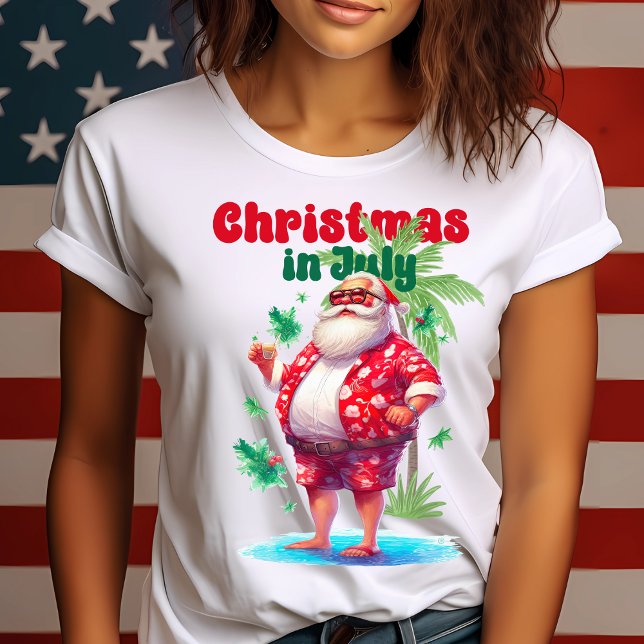 Christmas in July-Tropical Christmas-Funny Summer T-Shirt (Creator Uploaded)
