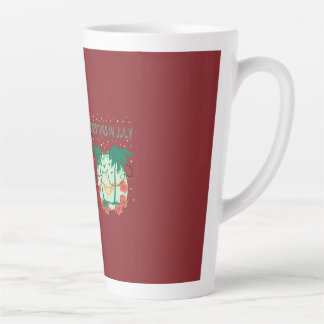 Christmas in July Tropical Colorful Christmas Tree Latte Mug