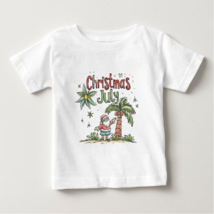 Christmas in July: Tropical Santa & Summer Holiday Baby T-Shirt