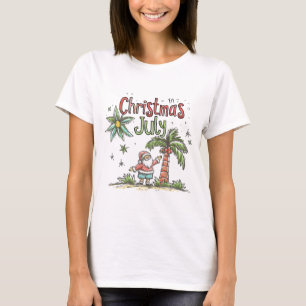 Christmas in July: Tropical Santa & Summer Holiday T-Shirt