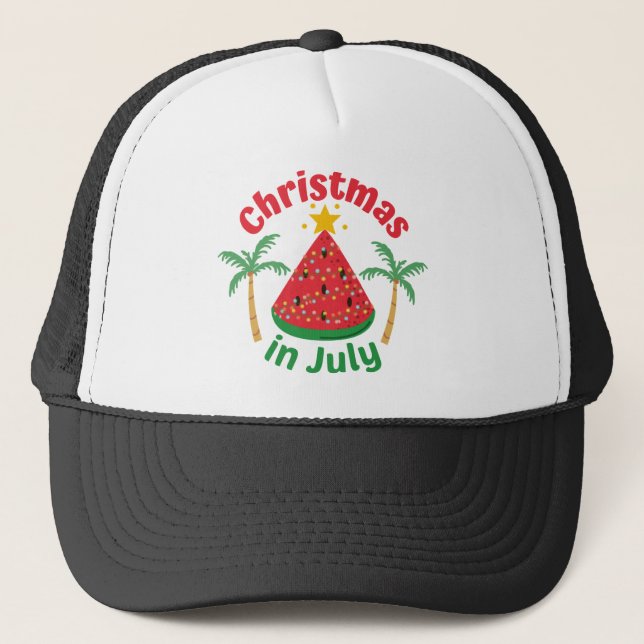 CHRISTMAS IN JULY TRUCKER HAT (Front)