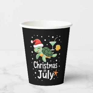 Christmas In July Turtle Summer Xmas Tortoise Wome Paper Cups