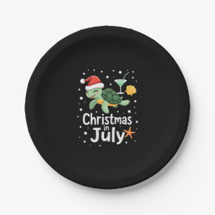 Christmas In July Turtle Summer Xmas Tortoise Wome Paper Plate