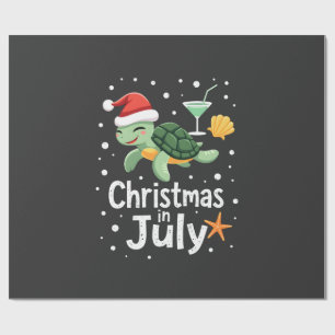 Christmas In July Turtle Summer Xmas Tortoise Wome Wrapping Paper