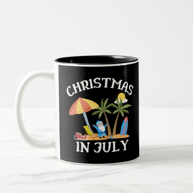 Christmas In July Two-Tone Coffee Mug (Left)