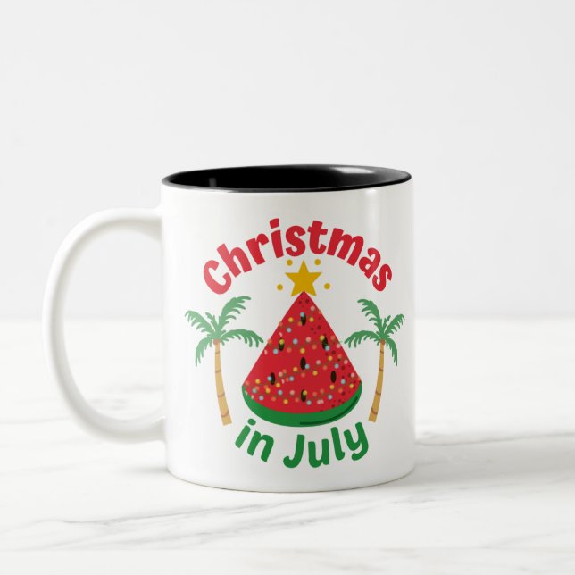 CHRISTMAS IN JULY Two-Tone COFFEE MUG (Left)