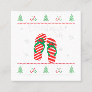 Christmas In July Ugly Christmas Summer  Square Business Card