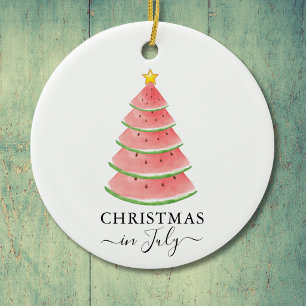 Christmas In July Watermelon Ceramic Tree Decoration