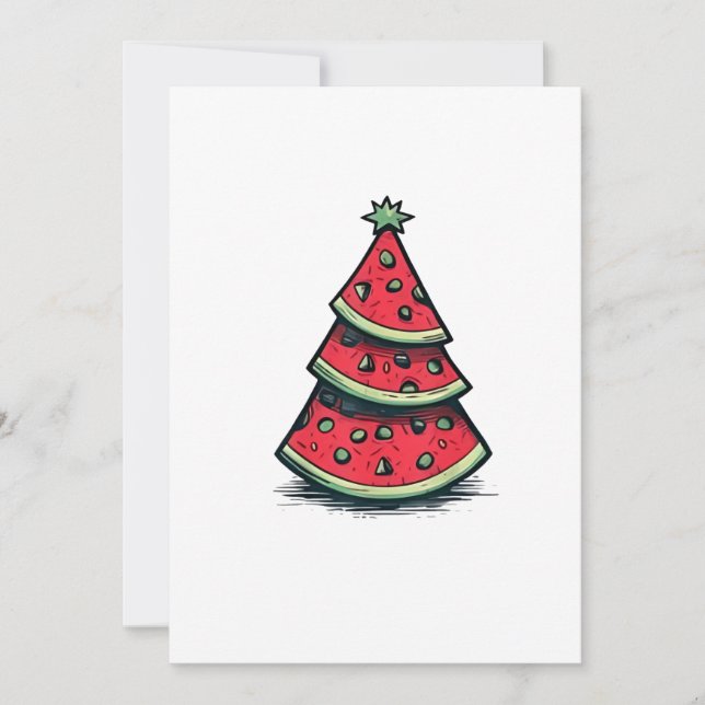 Christmas in July Watermelon Christmas Tree  Invitation (Front)