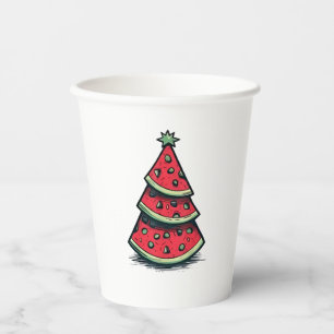 Christmas in July Watermelon Christmas Tree Paper Cups