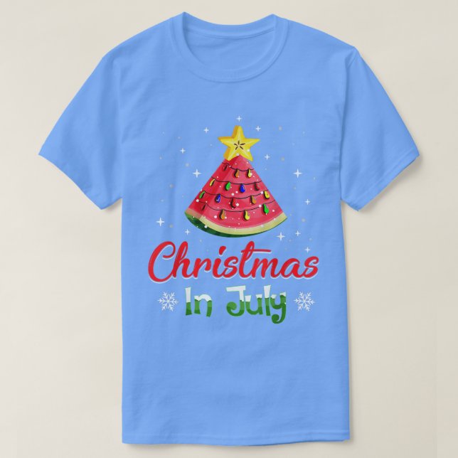 Christmas in July  Watermelon Christmas Tree Summe T-Shirt (Design Front)
