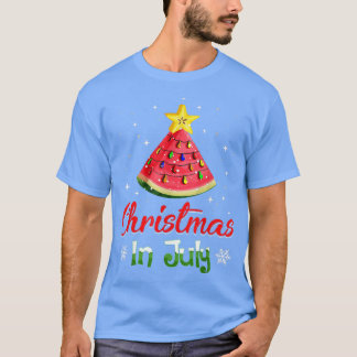 Christmas in July Watermelon Christmas Tree Summe T-Shirt