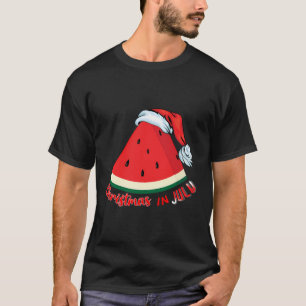 Christmas In July Watermelon Christmas Tree Summer T-Shirt