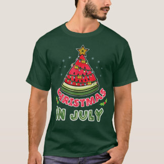 Christmas In July Watermelon Christmas Tree  T-Shirt
