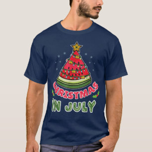 Christmas In July Watermelon Christmas Tree T-Shirt
