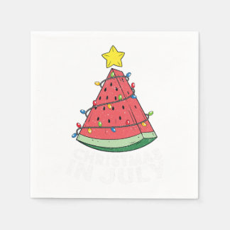 Christmas In July Watermelon Flamingo Xmas Tree Su Napkin