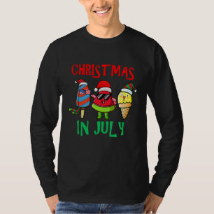 Christmas In July Watermelon Ice Pops Xmas Santa H T-Shirt