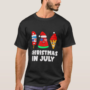 Christmas In July Watermelon Ice Pops Xmas Santa H T-Shirt