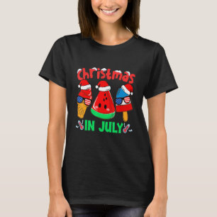 Christmas In July Watermelon Ice Pops Xmas Santa H T-Shirt