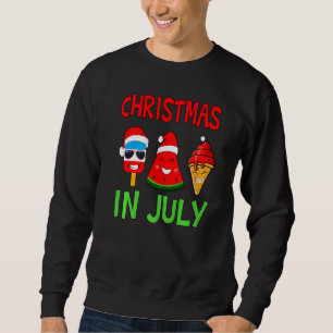 Christmas In July Watermelon Ice Pops Xmas Summer  Sweatshirt