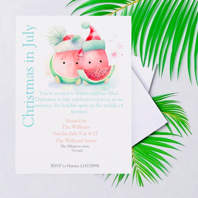 Christmas in July watermelon  Invitation (Creator Uploaded)